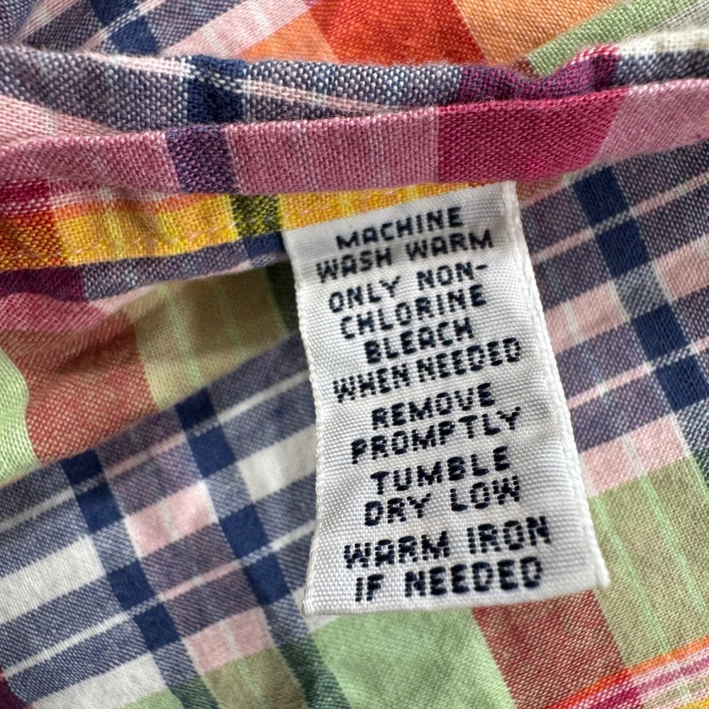 Ralph Lauren Button Down Shirt Men XXL Multicolor Plaid Classic Fit Short Sleeve - Picture 8 of 10